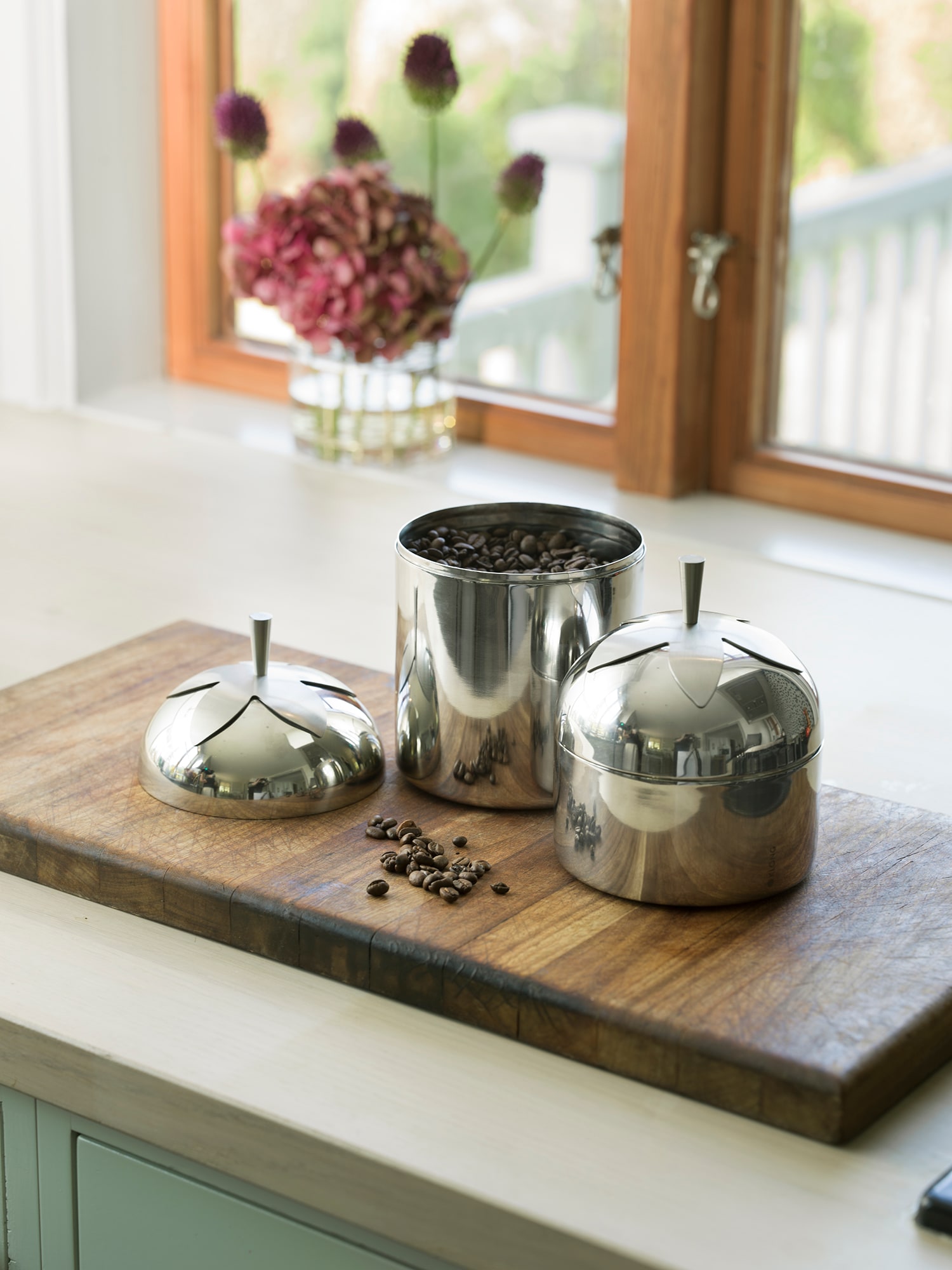 Blad Tea and Coffee Jars Steel