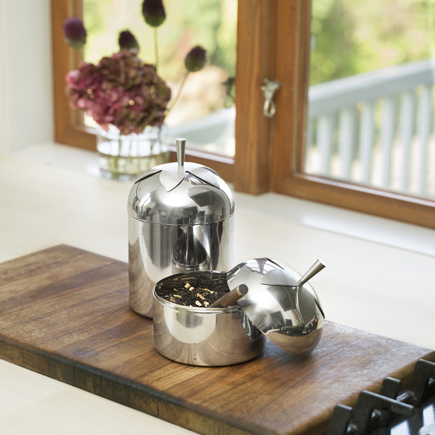 Blad Tea and Coffee Jars Steel