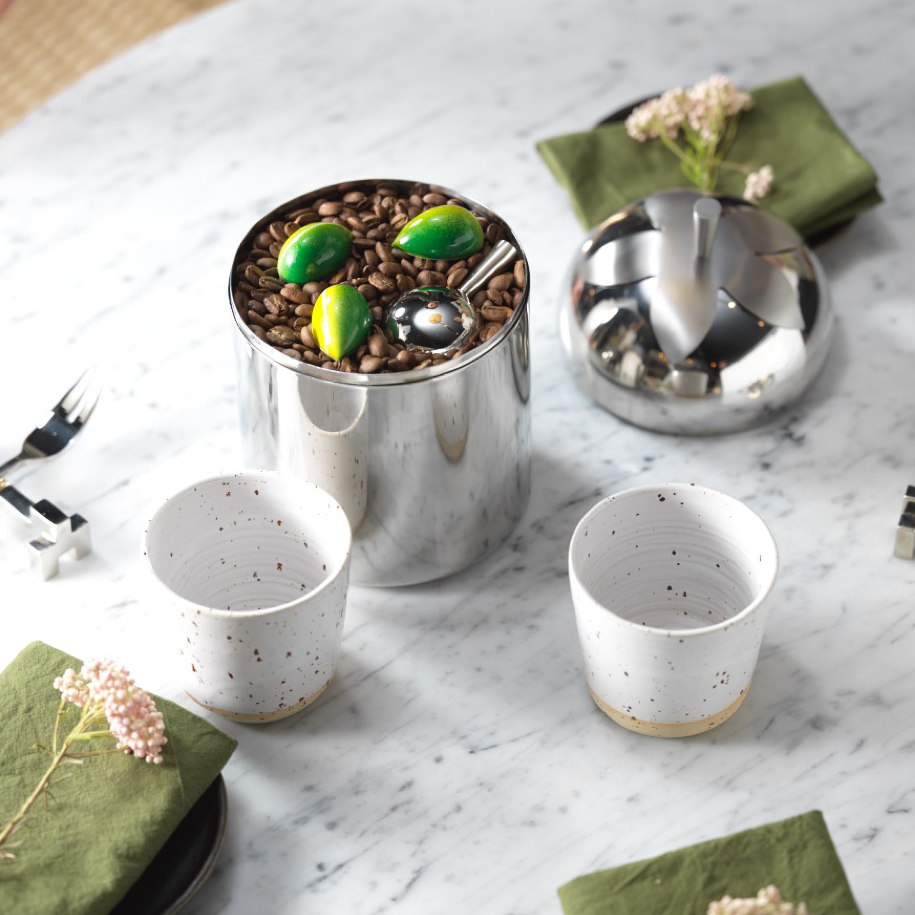 Blad Tea and Coffee Jars Steel
