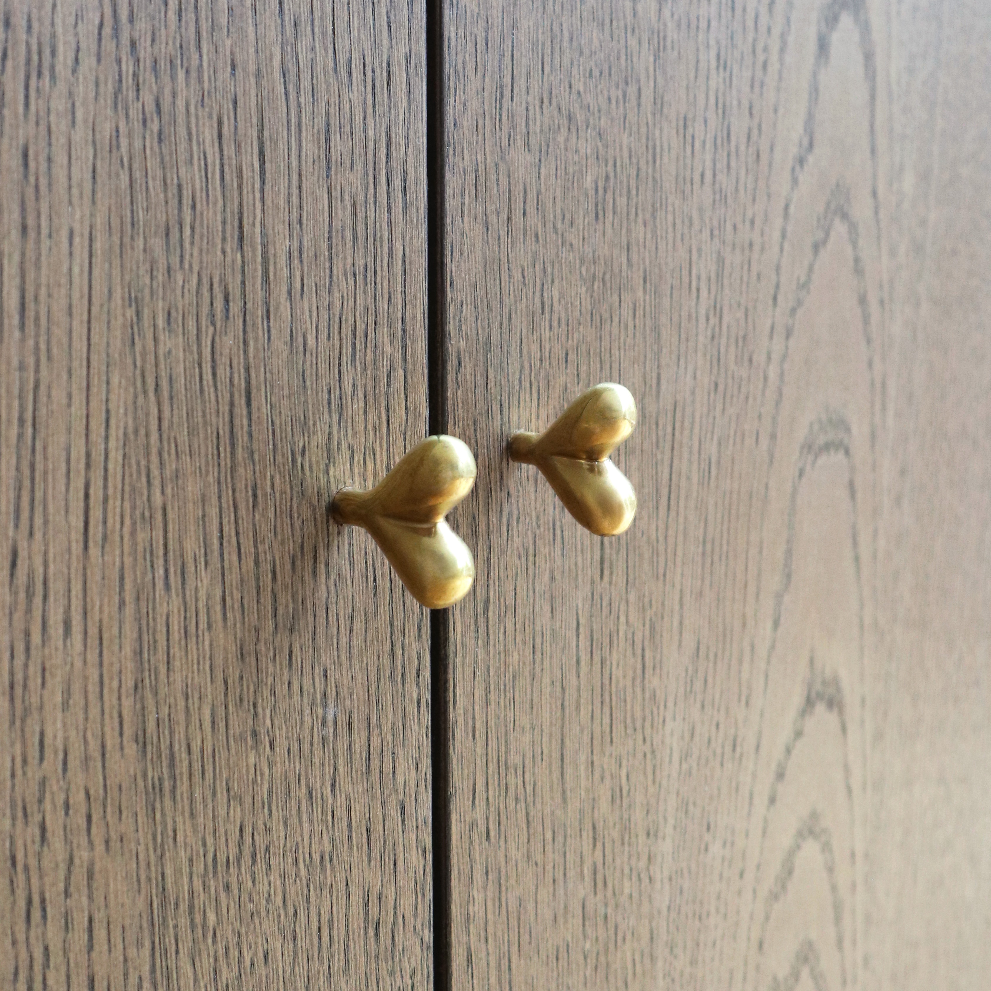 Hjerta Knobs Brass 4 pcs