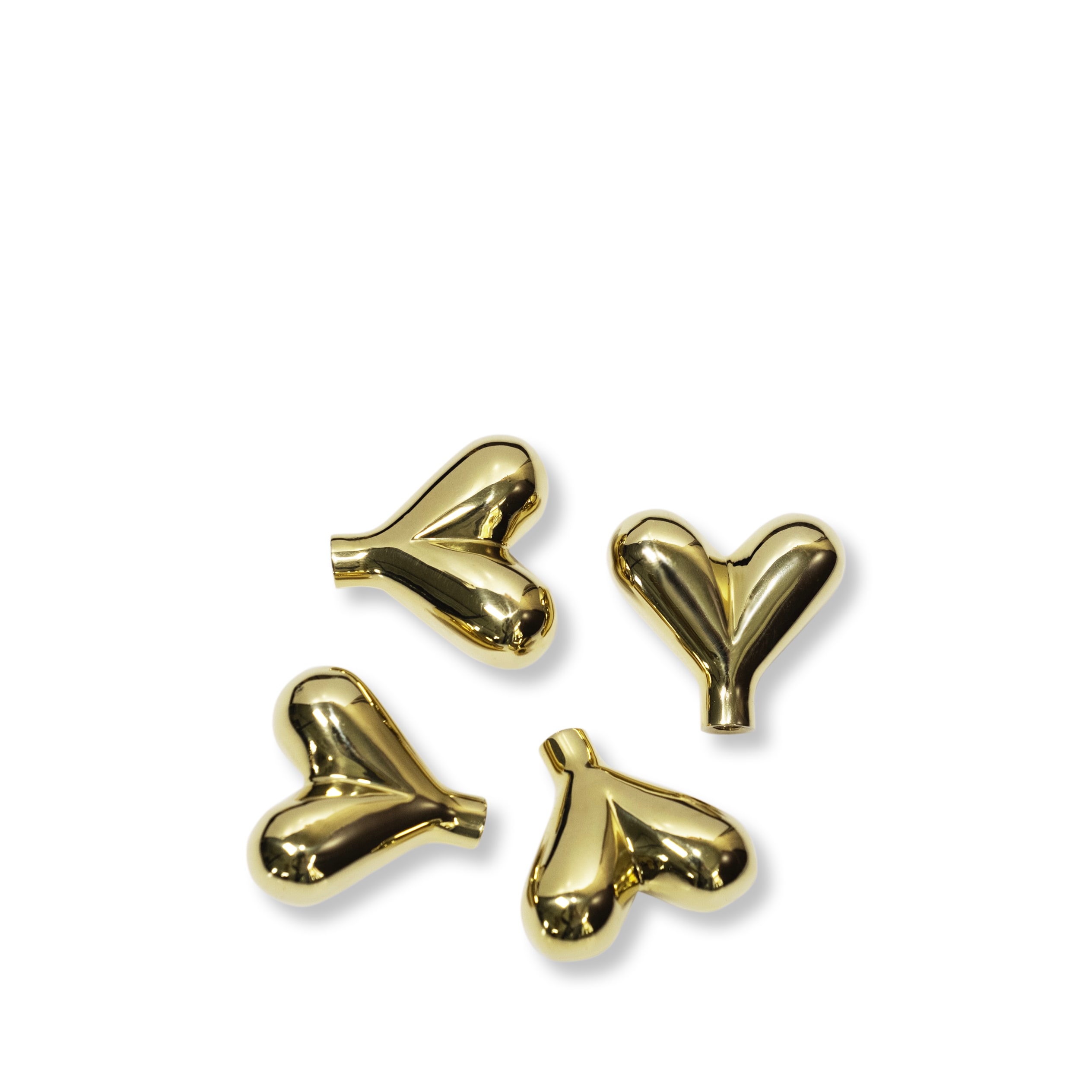 Hjerta Knobs Brass 4 pcs